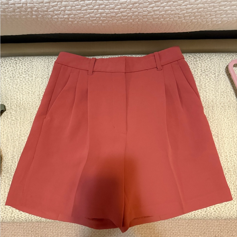 Aritzia Wilfred Pink High Waist Tailored Shorts Size 8
